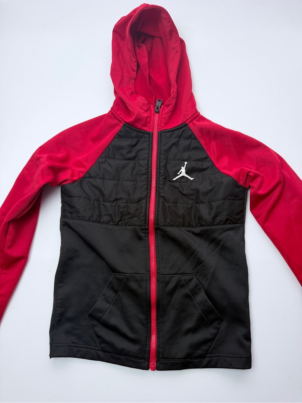 Nike Air Jordan Boys Full Zip Hoodie Jacket Size S 8-10 Red Black Jumpman